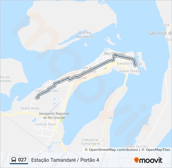 Mapa da linha 027 de ônibus