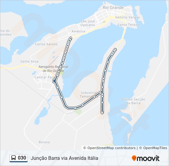 Mapa de 030 de autobús