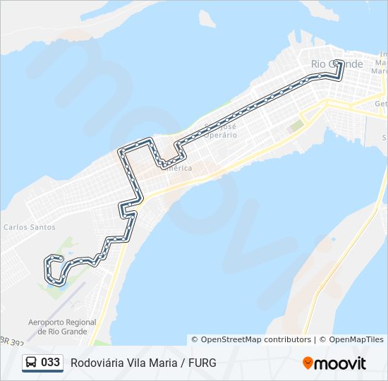 Mapa da linha 033 de 