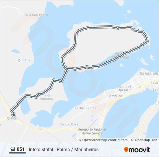 Mapa de 051 de autobús