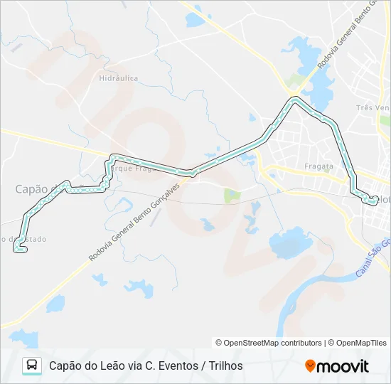 P710 CAPÃO DO LEÃO VIA C. EVENTOS / TRILHOS Bus Line Map
