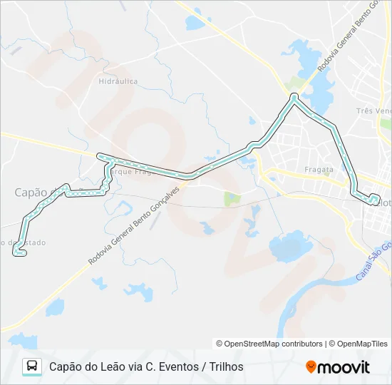 P710 CAPÃO DO LEÃO VIA C. EVENTOS / TRILHOS Bus Line Map