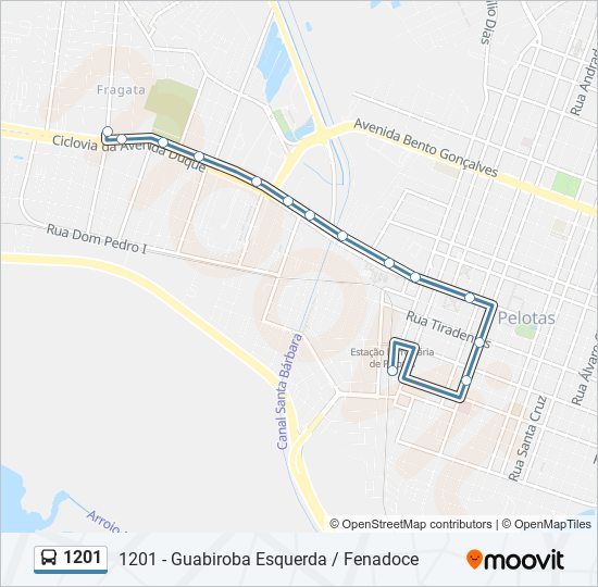 Mapa de 1201 de autobús