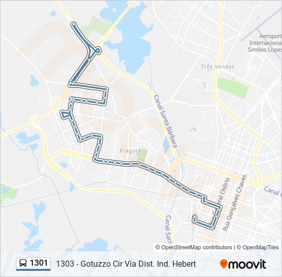 Mapa de 1301 de autobús