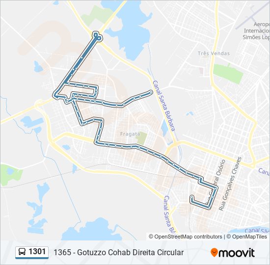 1301 bus Line Map