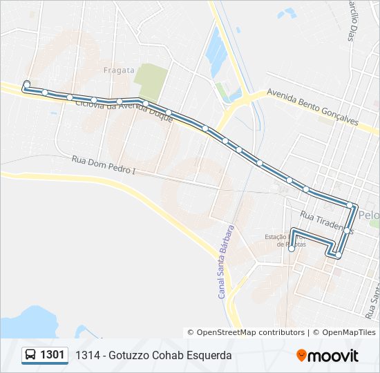 1301 bus Line Map