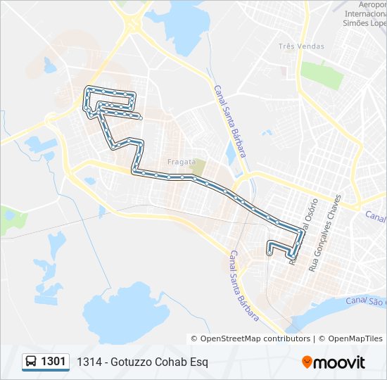 Mapa de 1301 de autobús