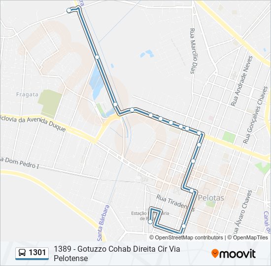 1301 bus Line Map