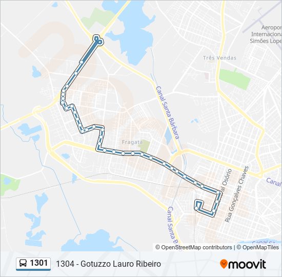 1301 bus Line Map