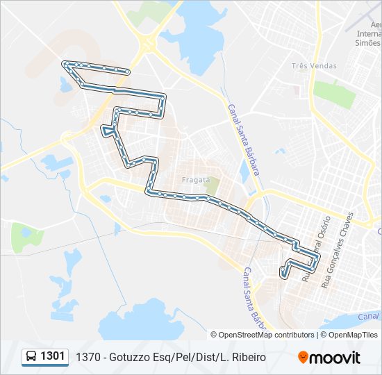 Mapa de 1301 de autobús