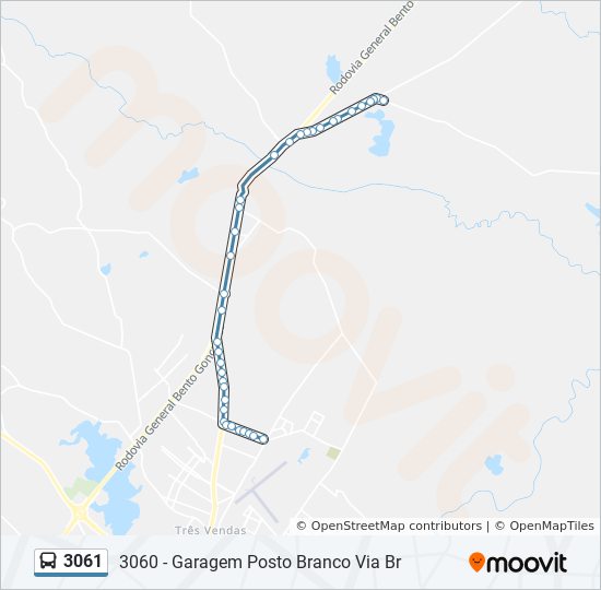 Mapa de 3061 de autobús