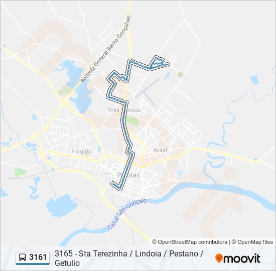 Mapa de 3161 de autobús