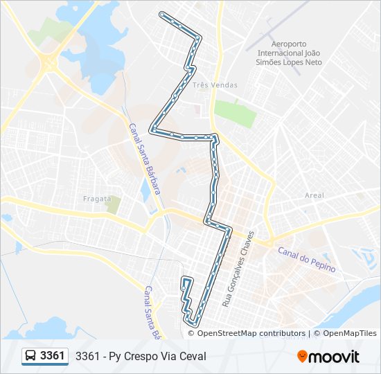 Mapa de 3361 de autobús