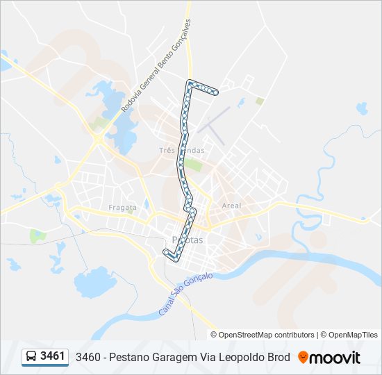 Mapa da linha 3461 de ônibus