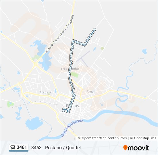 Mapa da linha 3461 de ônibus