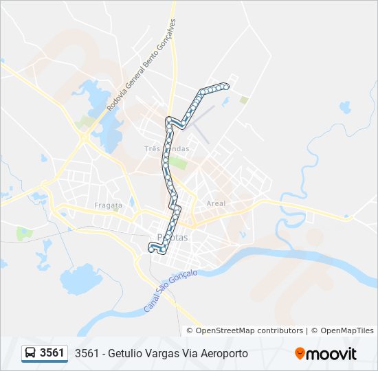 Mapa da linha 3561 de ônibus