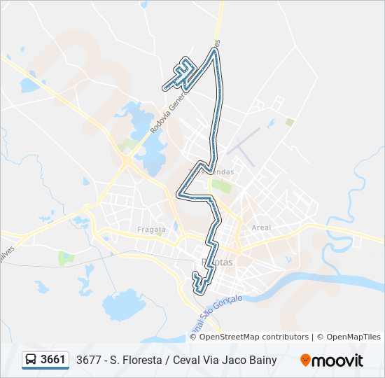 Mapa de 3661 de autobús