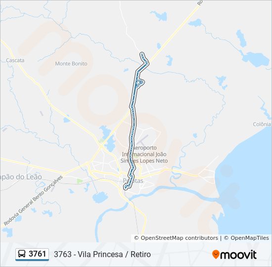 Mapa de 3761 de autobús