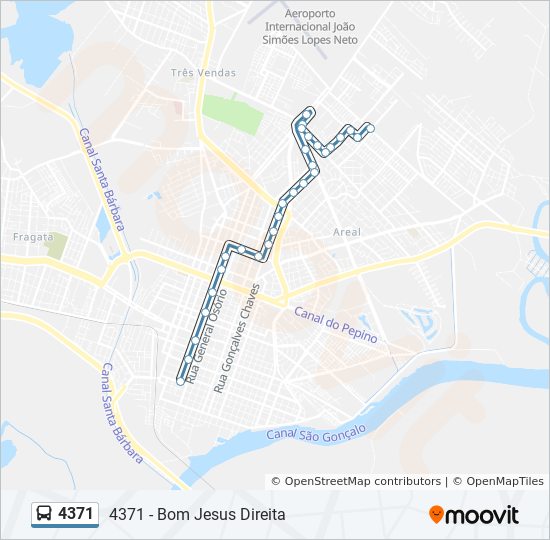 Mapa da linha 4371 de ônibus