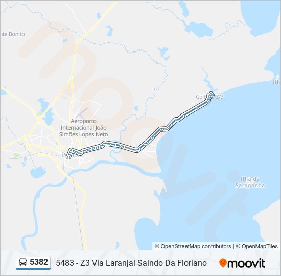 Mapa de 5382 de autobús