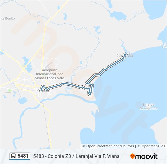 Mapa de 5481 de autobús