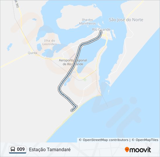 Mapa da linha 009 de 