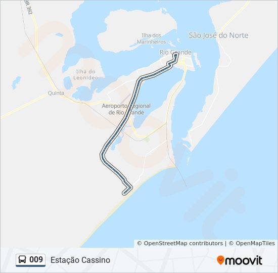 Mapa da linha 009 de 