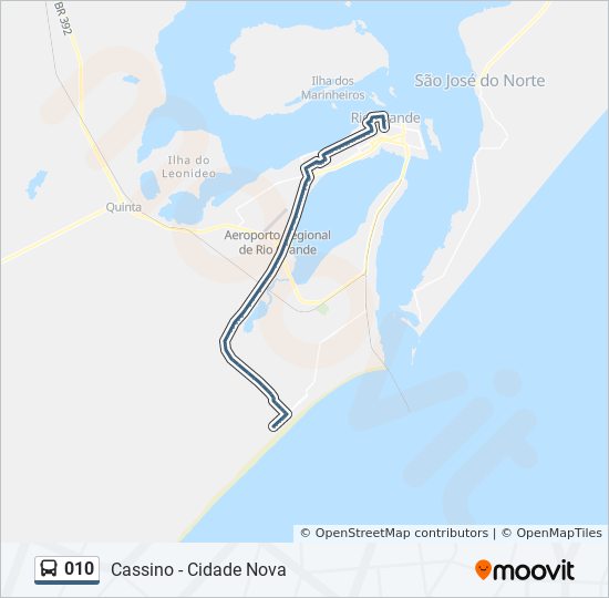 Mapa da linha 010 de 