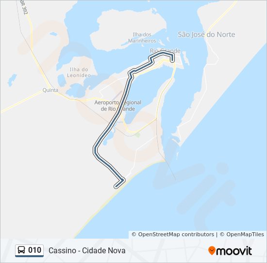 Mapa da linha 010 de 