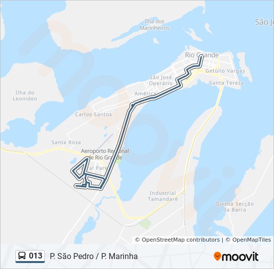 Mapa da linha 013 de 
