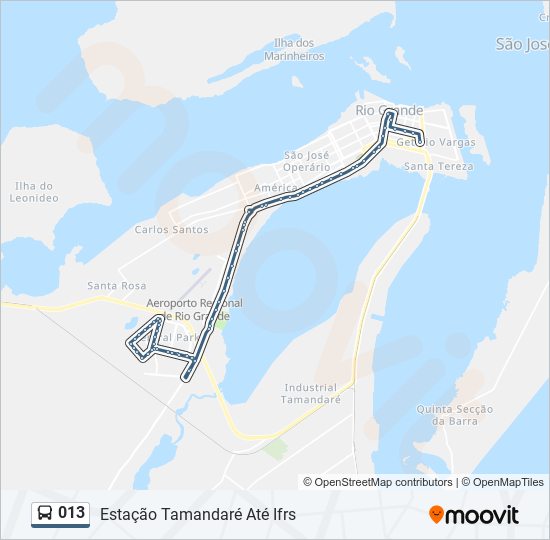 Rota da linha 013: horários, paradas e mapas - Cohab/Salgado Filho Via Upa  (Atualizado)