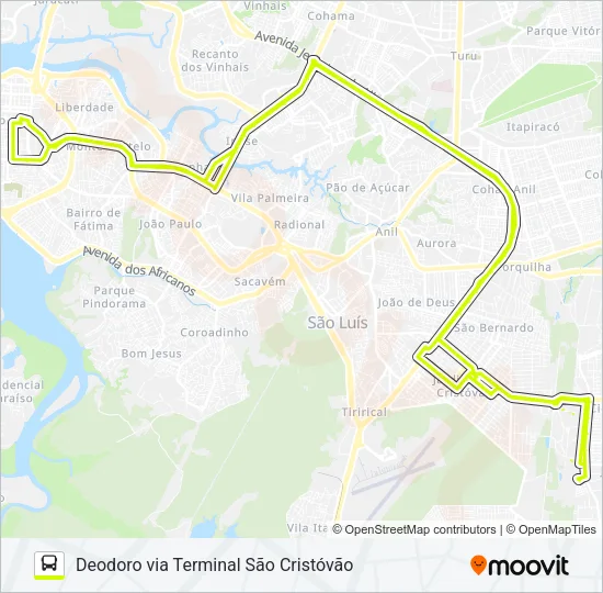 T070 UEMA / IPASE Bus Line Map