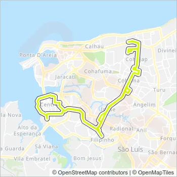 Rota da linha T054 VICENTE FIALHO: horários, paradas e mapas