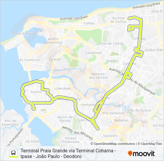 Mapa da linha T054 VICENTE FIALHO de ônibus