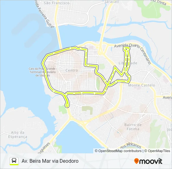 206 LIBERDADE / DEODORO Bus Line Map