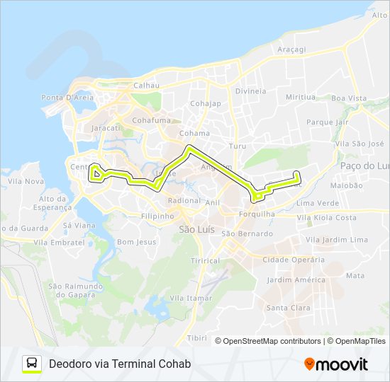 Mapa da linha T082 COHATRAC 3 / IPASE de ônibus