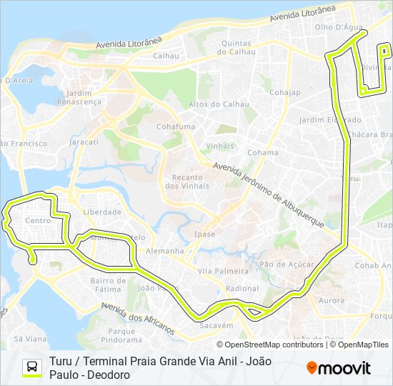 Mapa da linha T706 DIVINEIA / KENNEDY de ônibus