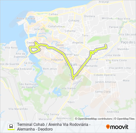 Mapa da linha T081 COHATRAC / RODOVIÁRIA de ônibus