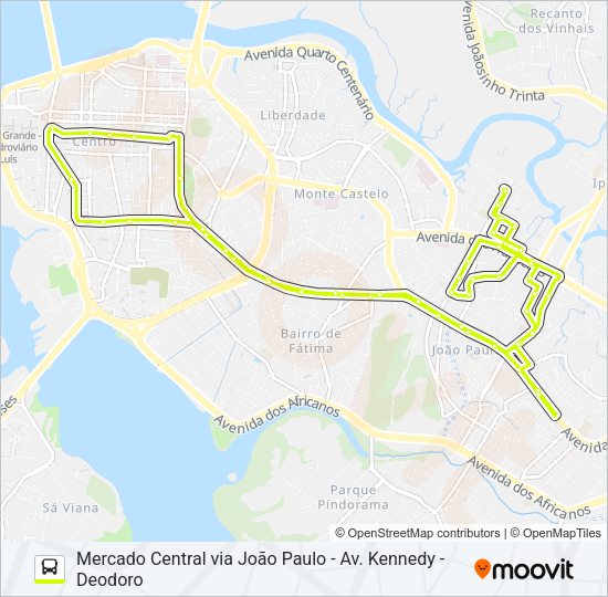Mapa da linha 202 CARATATIUA / RUA DA PAZ de ônibus