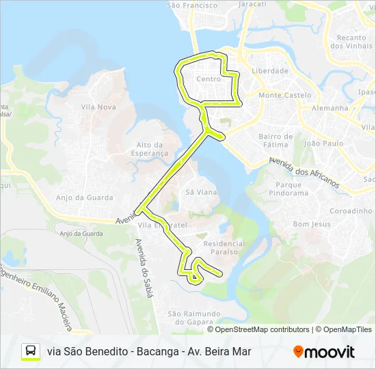 314 VILA EMBRATEL / DEODORO Bus Line Map