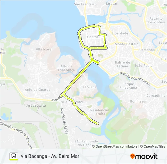 314 VILA EMBRATEL / DEODORO Bus Line Map