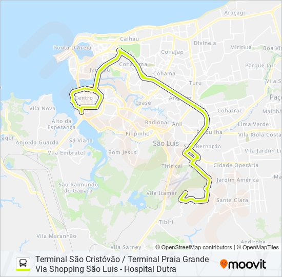 Mapa da linha T365 SÃO RAIMUNDO (CORUJÃO) de ônibus