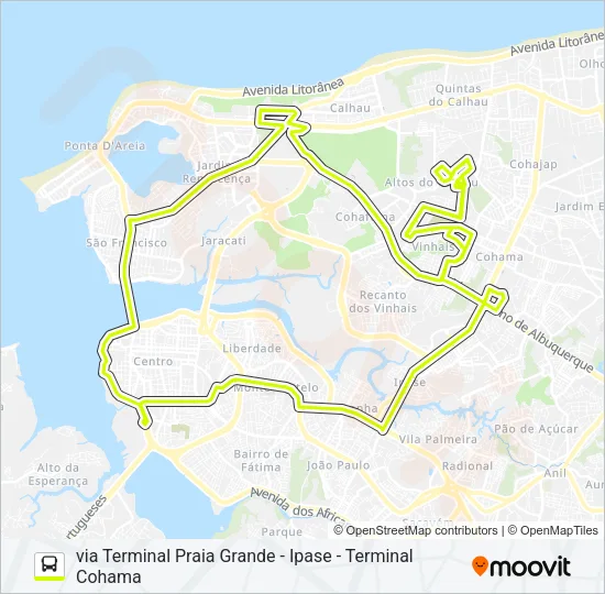 T506 VINHAIS / SÃO FRANCISCO Bus Line Map