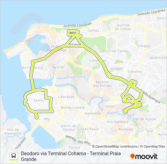 T058 BEQUIMÃO / SÃO FRANCISCO Bus Line Map