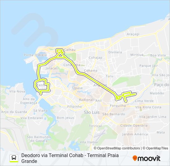 Mapa da linha T086 COHATRAC / SÃO FRANCISCO de ônibus