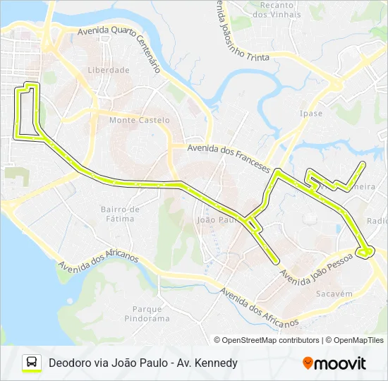 610 CEMA / DETRAN / JOÃO PAULO Bus Line Map
