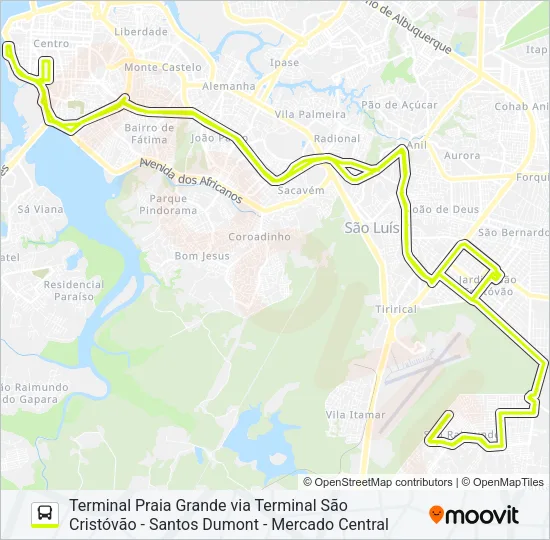 T067 SÃO RAIMUNDO / JOÃO PAULO Bus Line Map