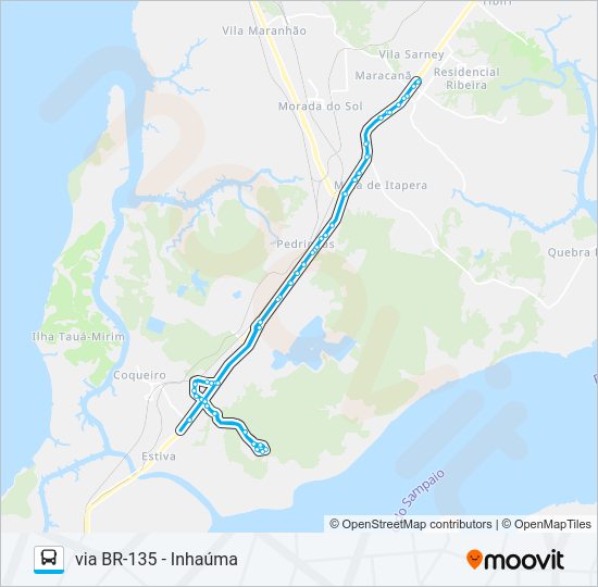 Mapa da linha A333 IGARAÚ / TERMINAL DISTRITO de ônibus