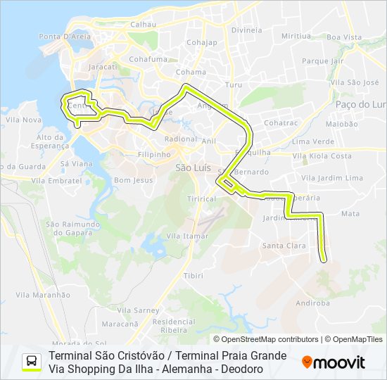 Mapa da linha T047 CIDADE OLÍMPICA 02 / IPASE de ônibus