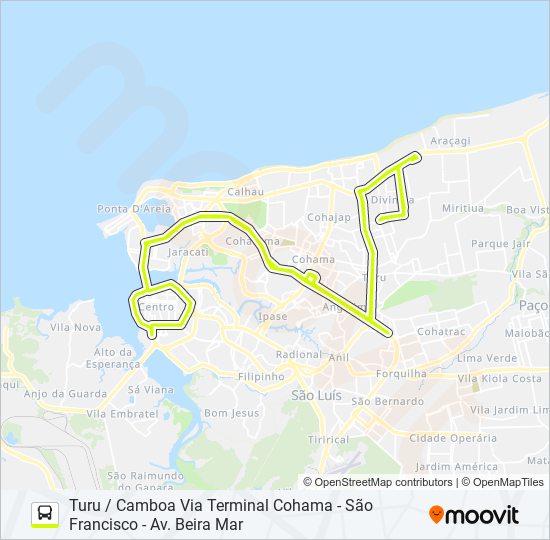 Mapa da linha T056 SANTA ROSA / SÃO FRANCISCO de ônibus
